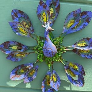Colorful Metal Peacock Wall Art